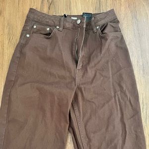Brown vintage jeans.